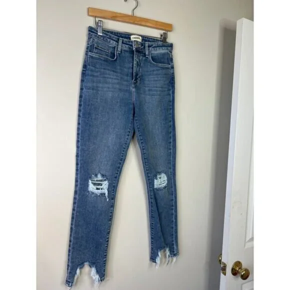 NEW L'Agence High Line High Rise Skinny Jeans Women's Sodalite Destruct Size: 26